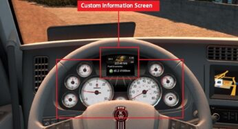 Kenworth T680 White Gauges + Colour Info Display