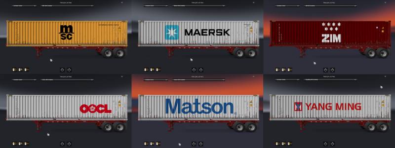 American truck simulator container trailers